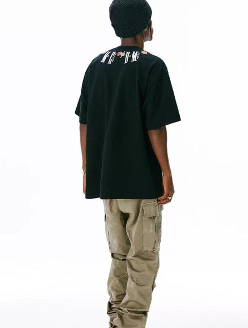 MEDM Necklace Embroidered Short-sleeve T-shirt