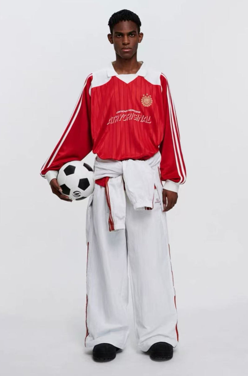 ATRY Retro Striped Contrast Sports Long-sleeves Jersey