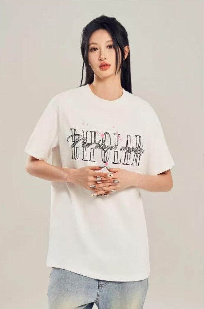 BIPOLAR Splashed Ink Short-sleeve T-shirt