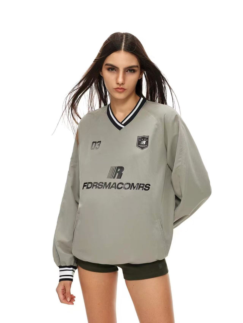 FDR V-neck Small Grid Printed Sweater