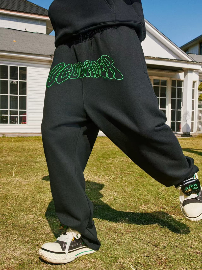 AFGKxOO Letter Embroidered Sweatpants