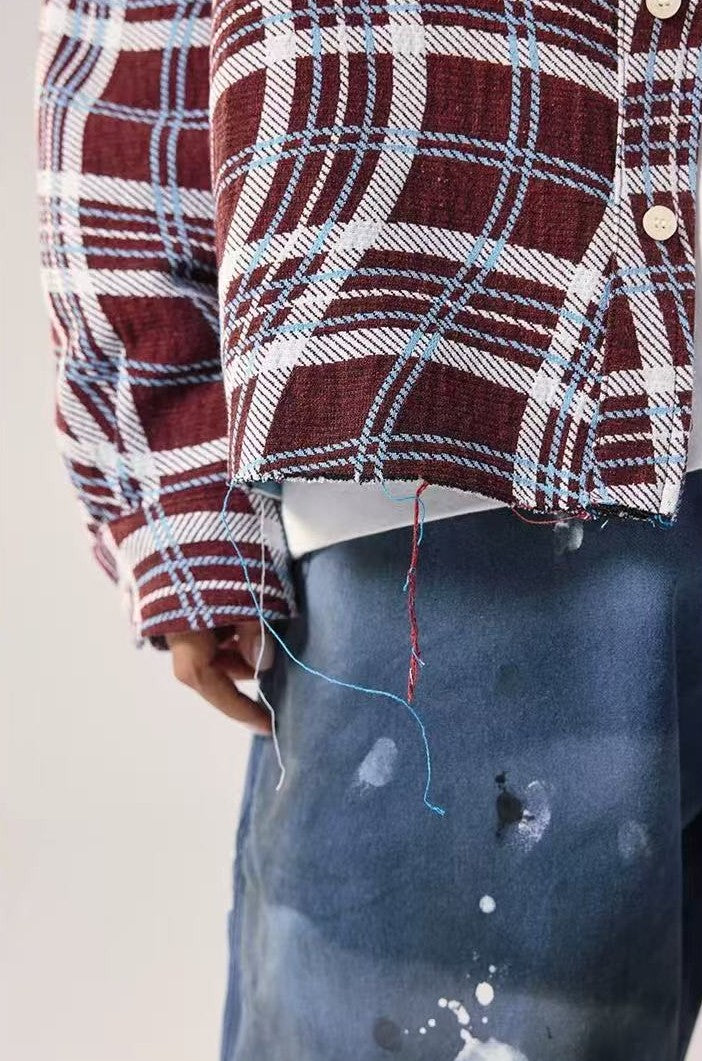 REMEDY Double-sided Plaid Pattern Long-sleeve Shirt