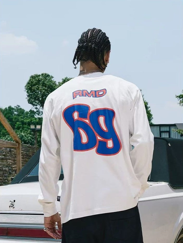 REMEDY 69 Cracked Print Long-sleeve Tee