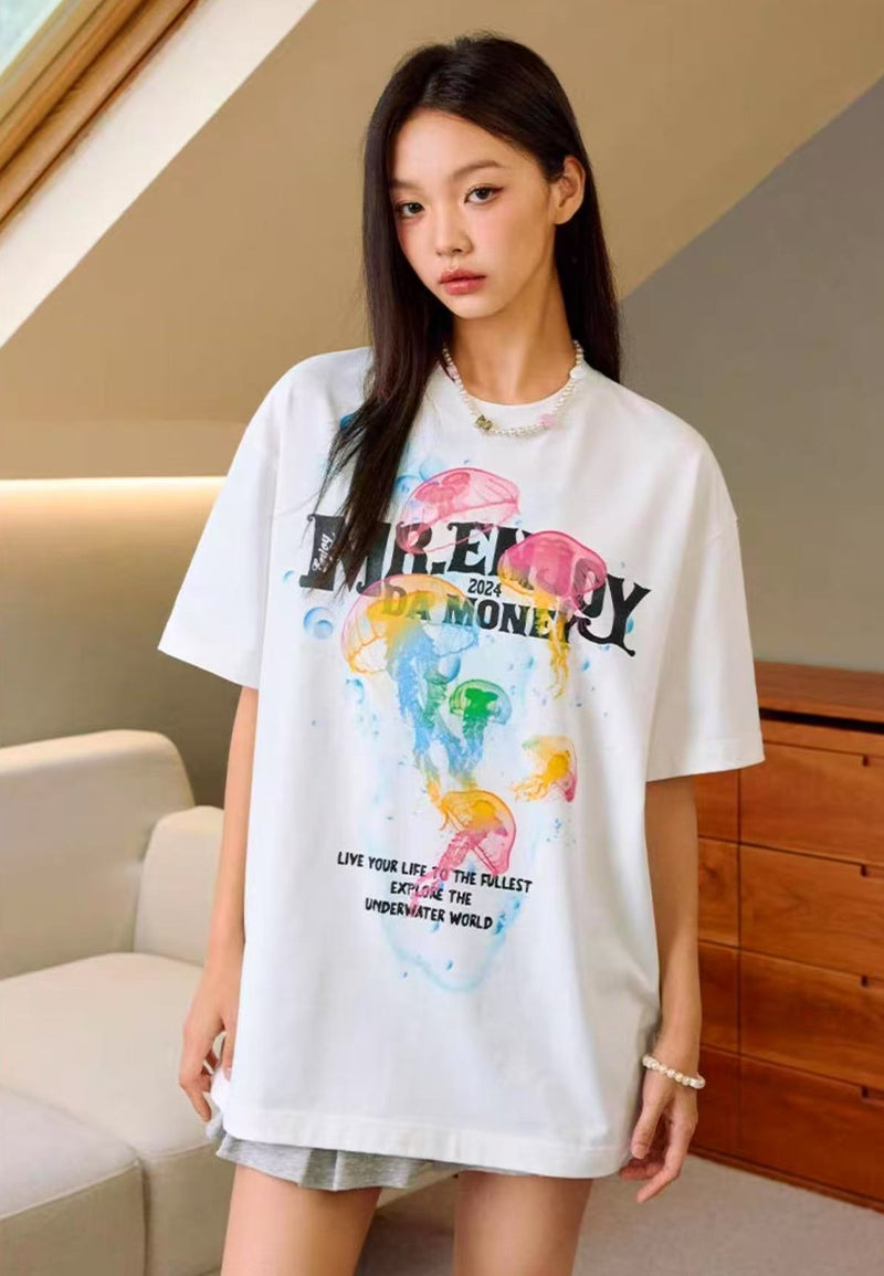 MEDM Gradient Jellyfish Short-sleeved T-shirt