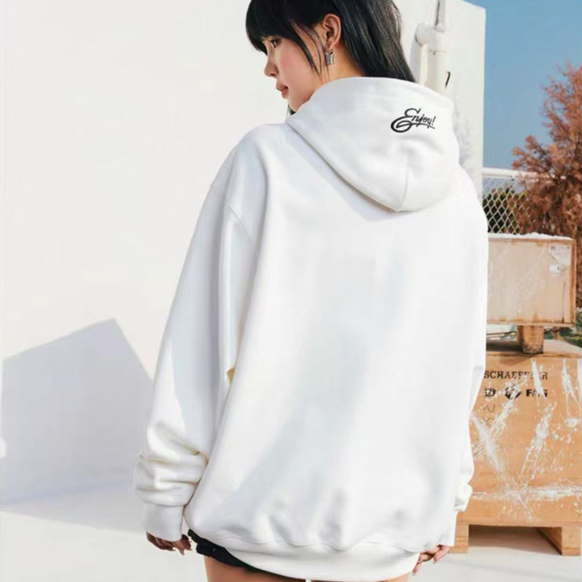 MEDM Floral Velcro Zipper Hoodie