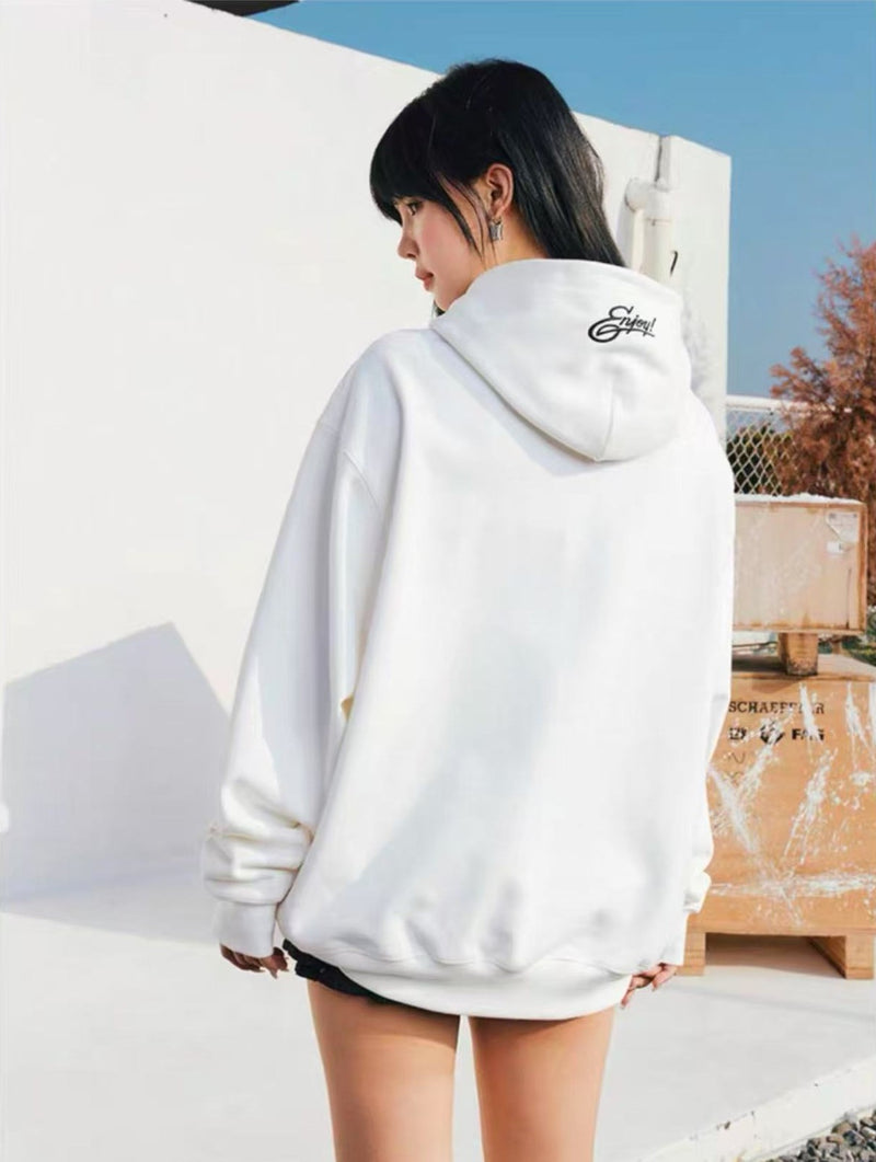 MEDM Floral Velcro Zipper Hoodie