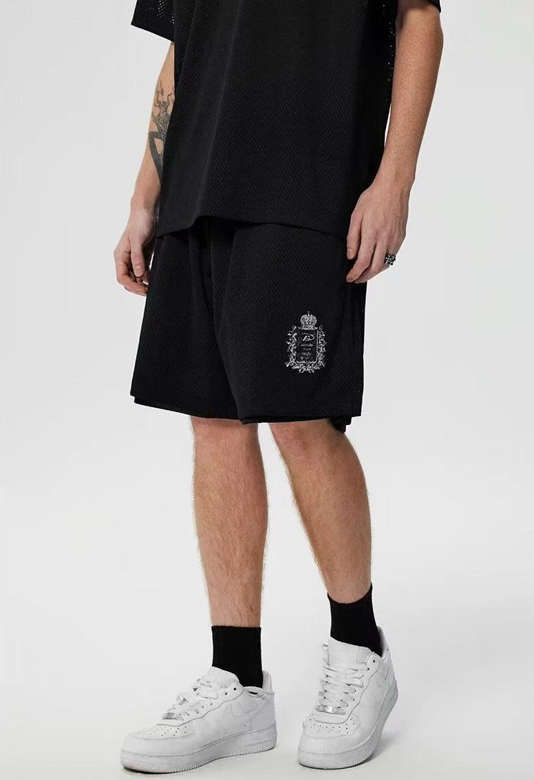 ACHOCK Logo Print Breathable Sports Shorts