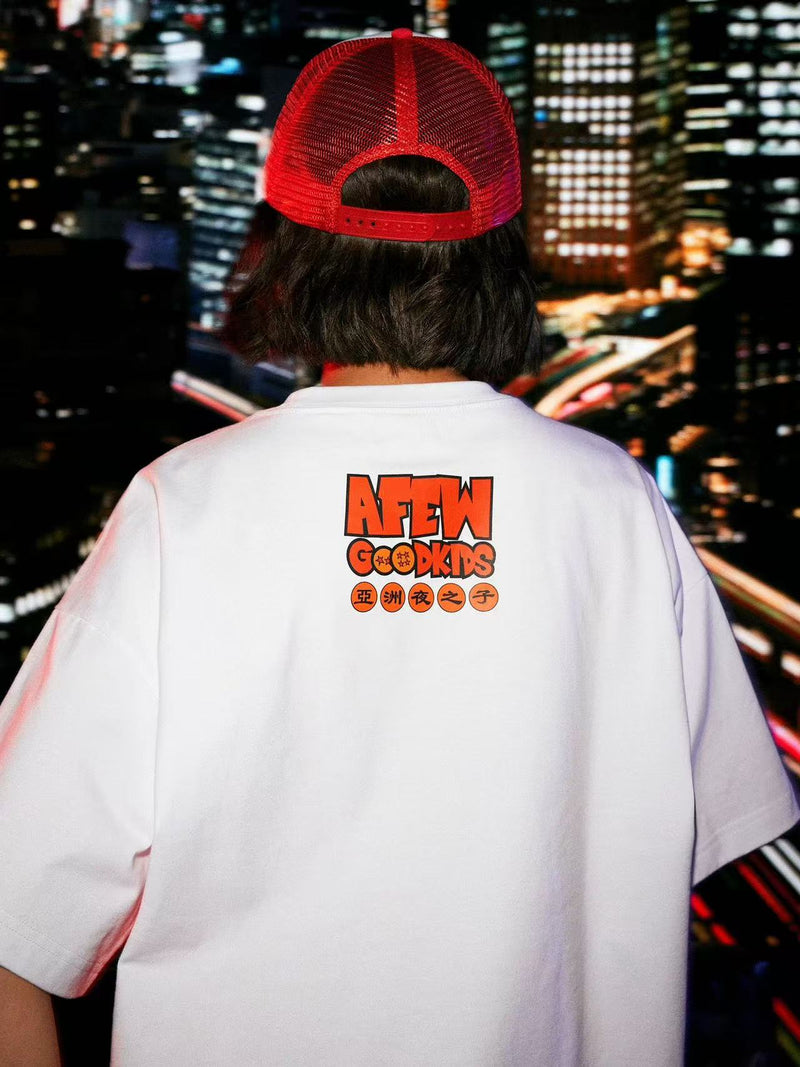 AFGK Cartoon Dragon Printed Short-sleeve T-shirt