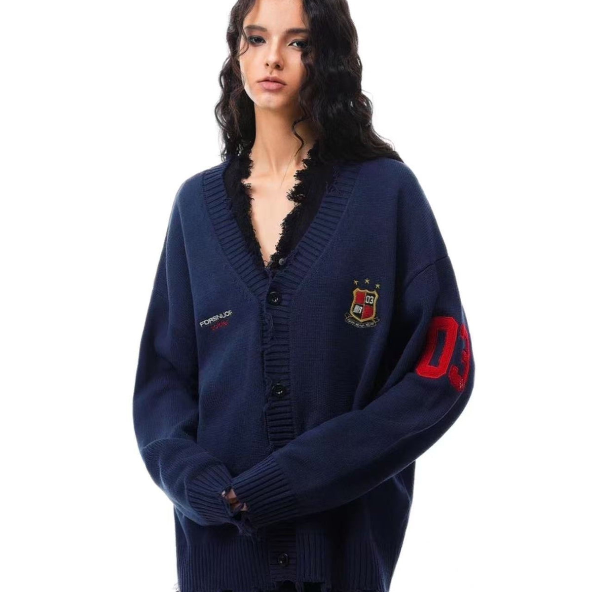 FDR Badge Embroidery Knitted Cardigan