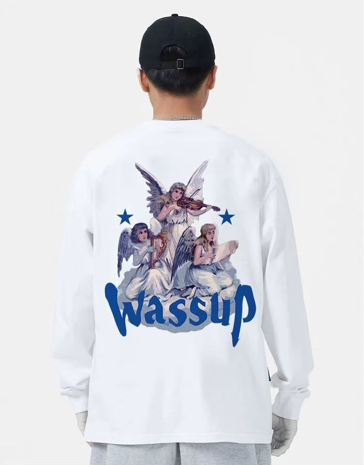 WASSUP Guardian Angel Printed Logo Sweatshirt