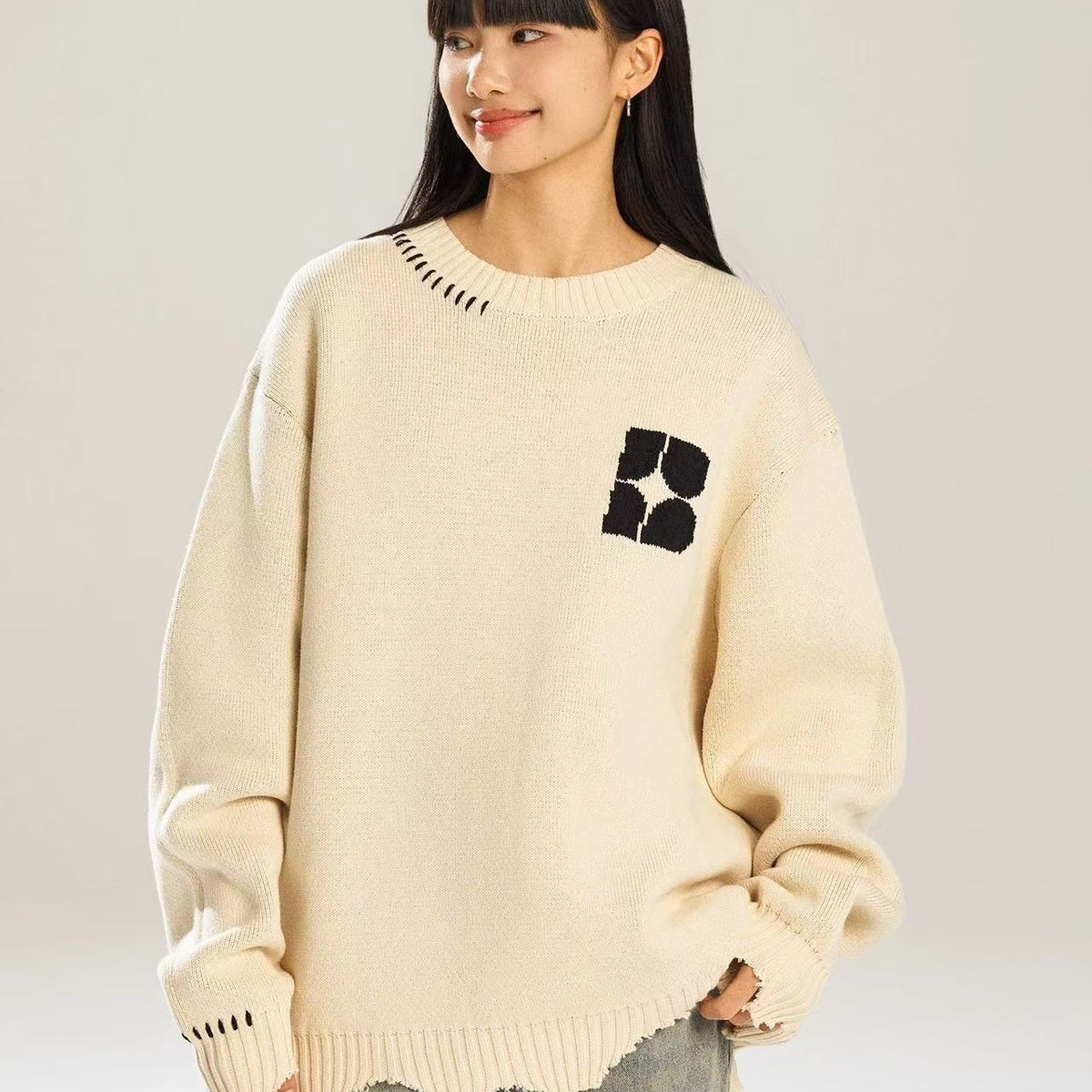 BIPOLAR Basic Destruction Pullover Sweater