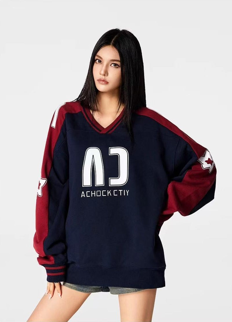 ACHOCK Color Matching Oversize Sweater