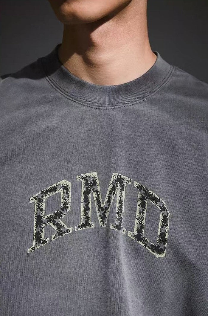 REMEDY Distressed Letter Print Short-sleeve T-shirt