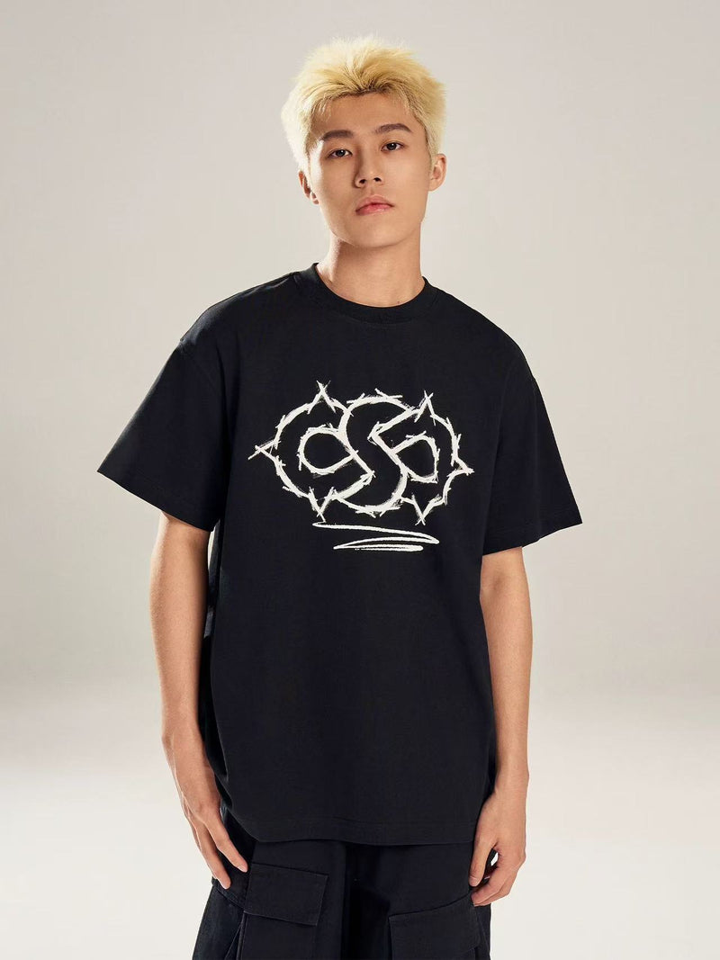 BIPOLAR Hand-painted Cosmic Weather LOGO Short-sleeved T-shirt