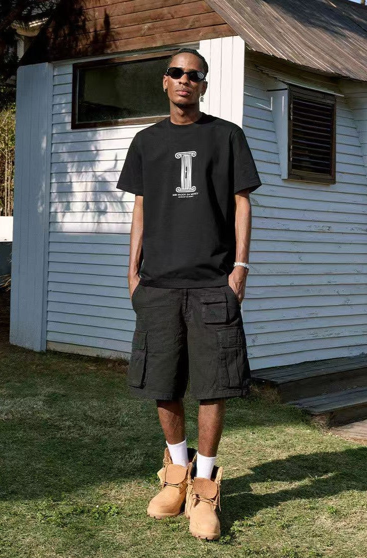 MEDM Roman Column Print Short-sleeved T-shirt