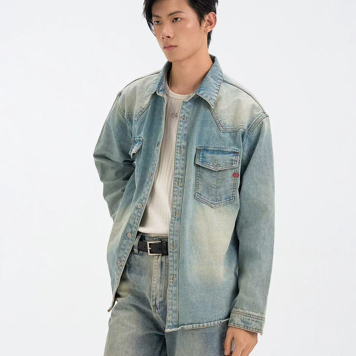 BIPOLAR Denim Embroidered Long-sleeve Jacket