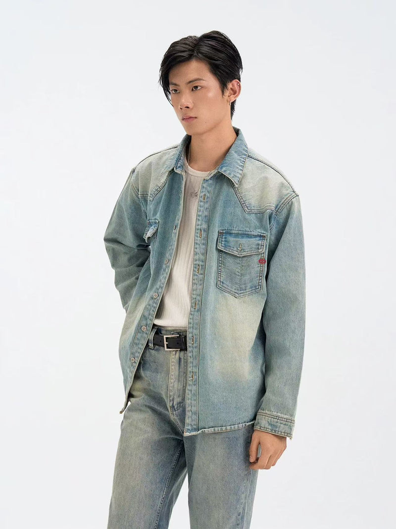 BIPOLAR Denim Embroidered Long-sleeve Jacket