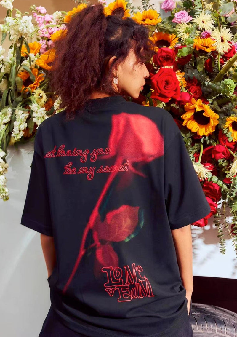 MEDM Hip Hop Rose Short Sleeve T-Shirt