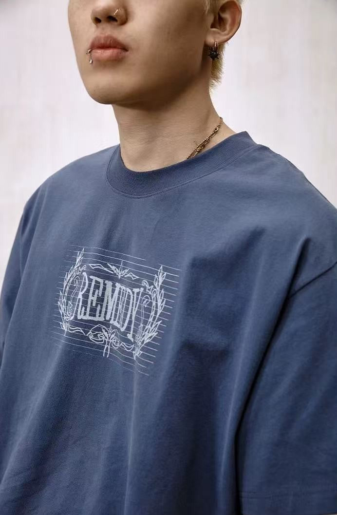 REMEDY Retro Letter Print Short-sleeve T-shirt