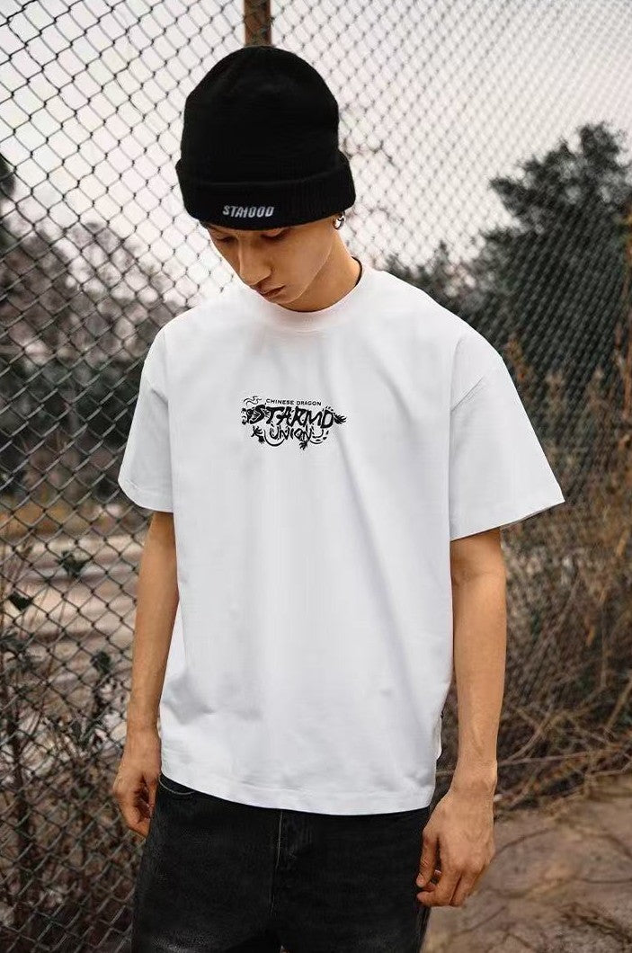 REMEDYxSTA Dragon Claws Letter Print Short-sleeve T-shirt