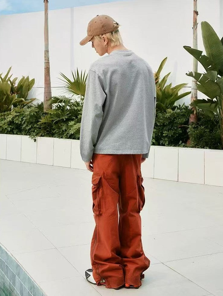 MEDM Washed Cropped Long-sleeve T-Shirt