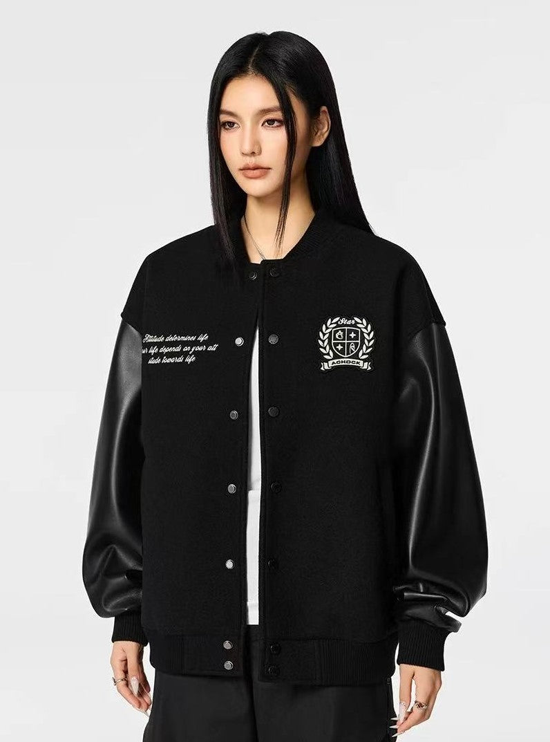 ACHOCK Vintage Patchwork Logo Design Jacket