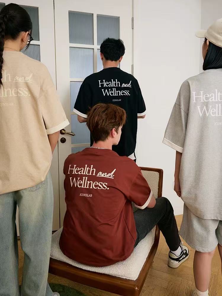 ICONSLAB Fake Two-piece Contrasting Text T-shirt