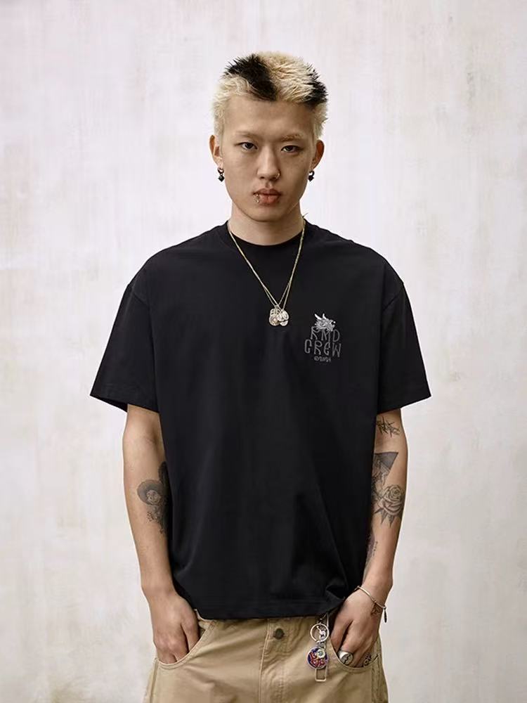 REMEDY 3M Reflective Cartoon Draagon Short-sleeve T-shirt