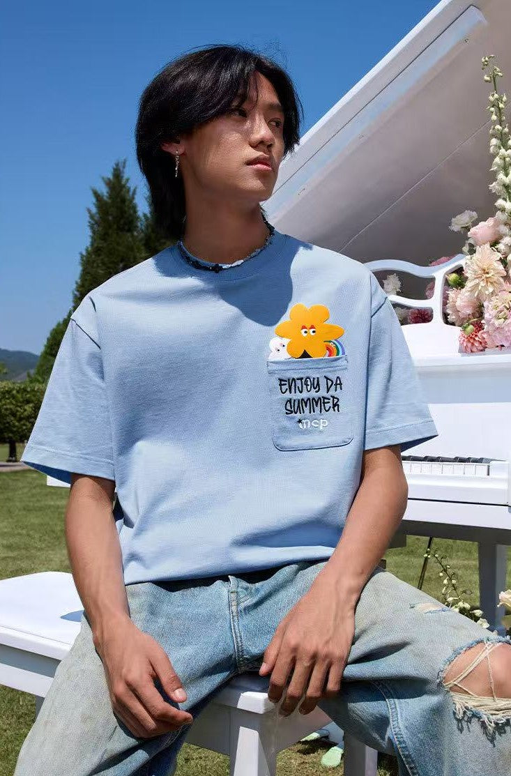 MEDM Cartoon Pocket Short-sleeve T-shirt