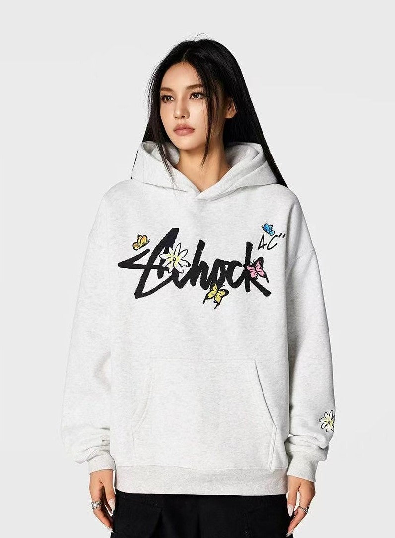 ACHOCK Hip Hop Cartoon Pattern Printed Hoodie