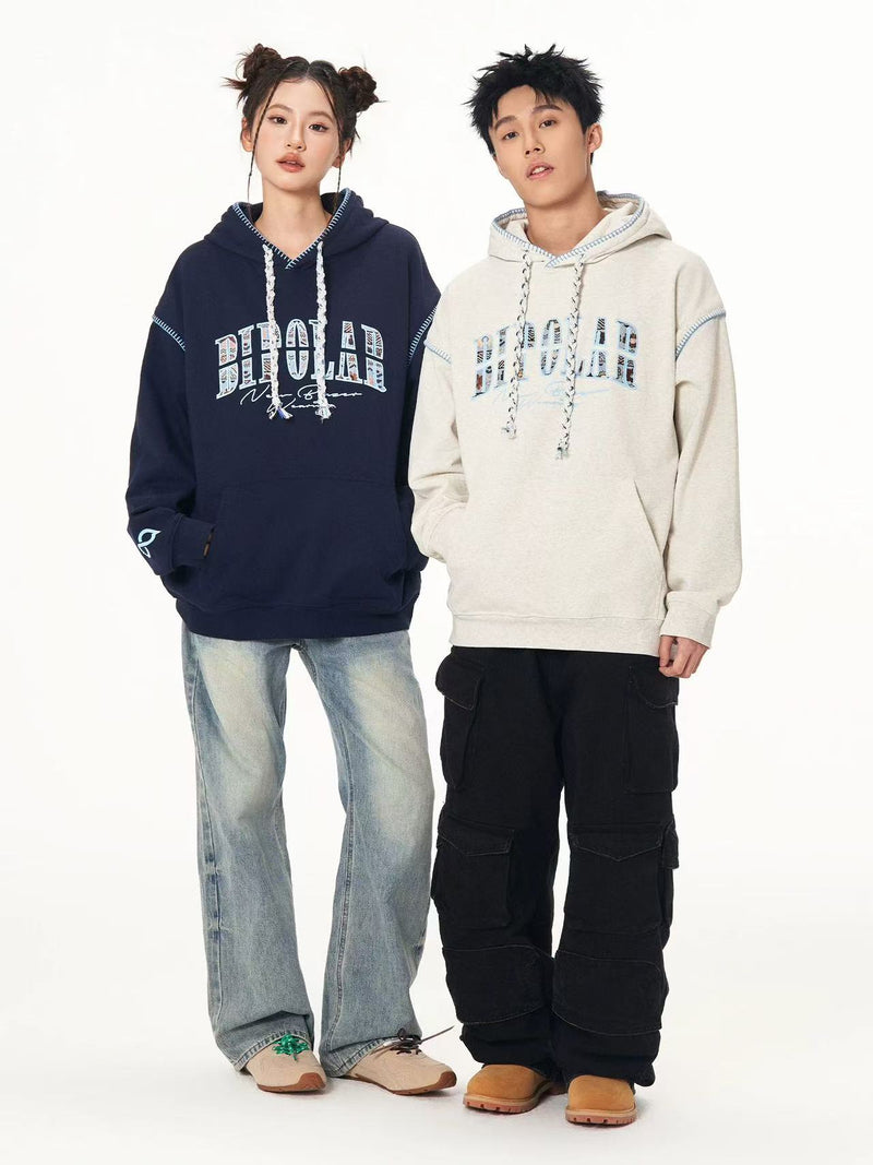 BIPOLAR Ethnic Style Woven Patchwork Hoodie