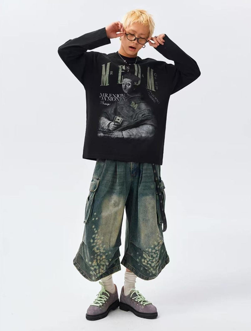 MEDM Spoof Oil Painting Long-sleeved T-shirt