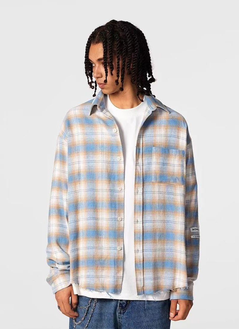 ACHOCK Casual Plaid Long-sleeve Shirt