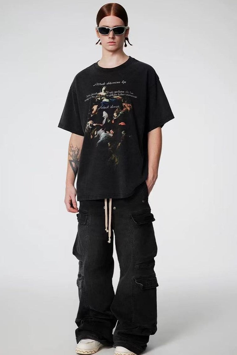 ACHOCK Retro Virgin Mary Printed T-shirt