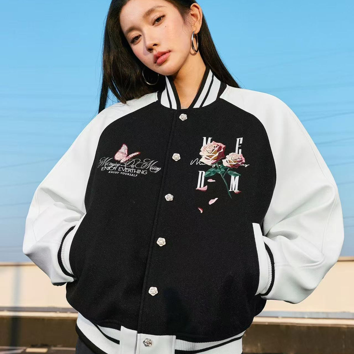 MEDM Origami Rose Baseball Jacket