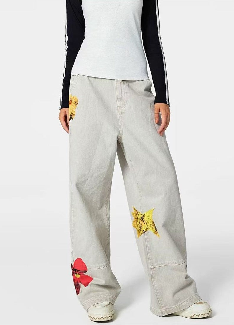 ACHOCK Retro Maple Leaf Jeans