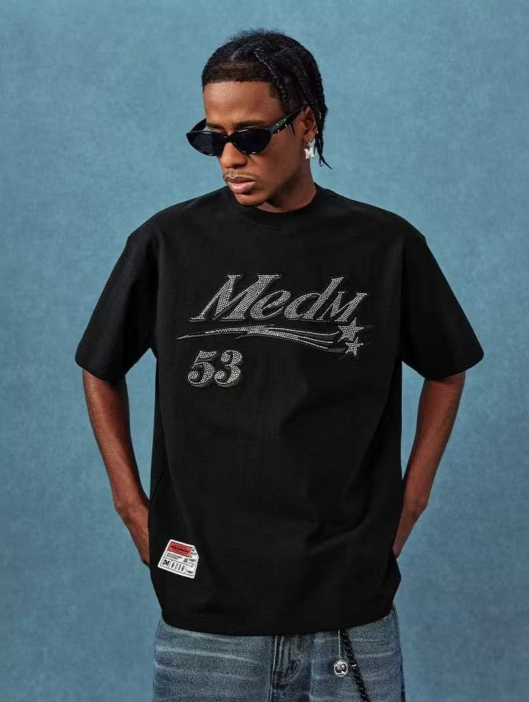 MEDM Diamond Logo Hot Drill  Short Sleeve T-shirt