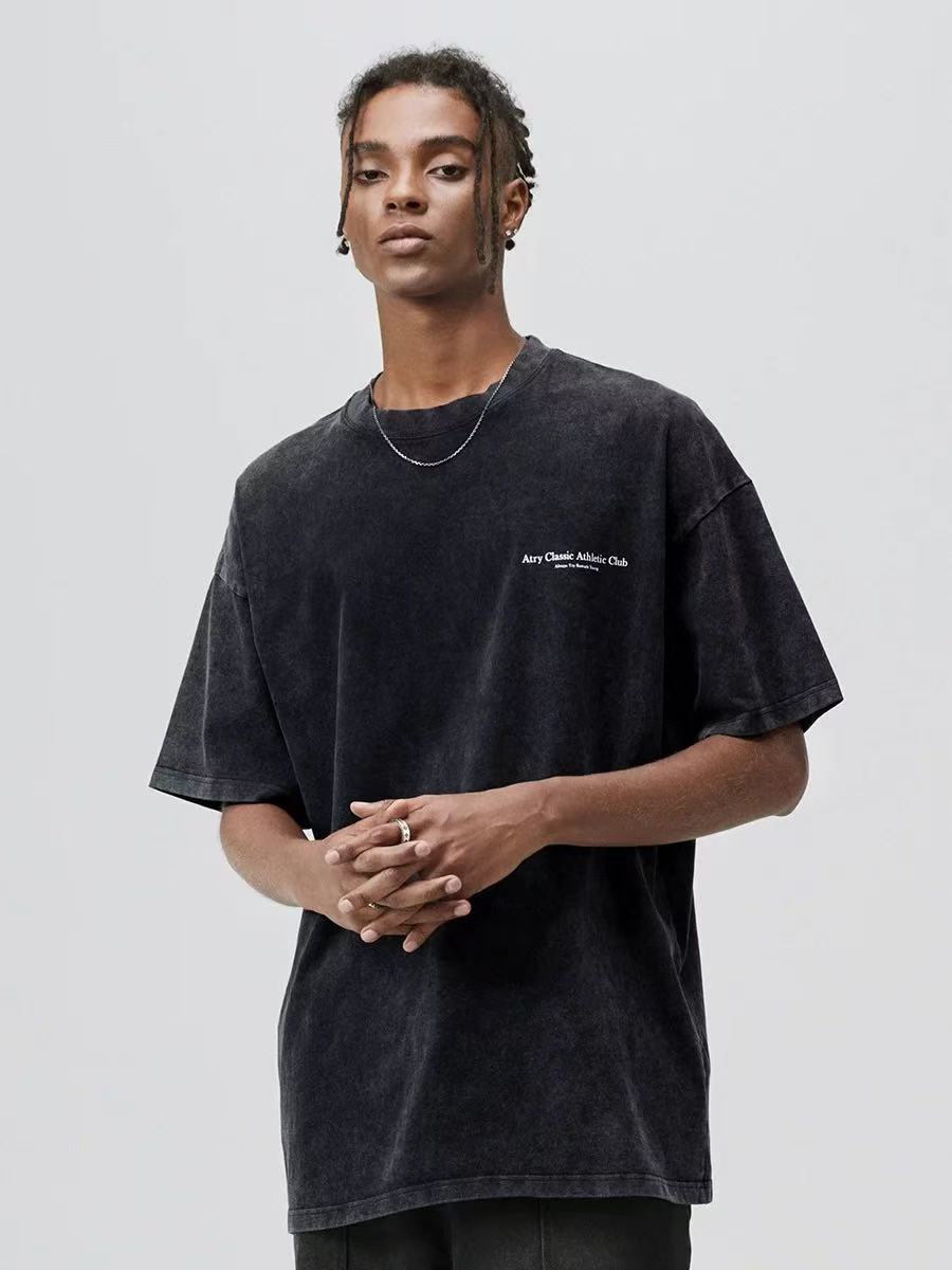 ATRY Washed Retro Trend Short Sleeves T-shirt