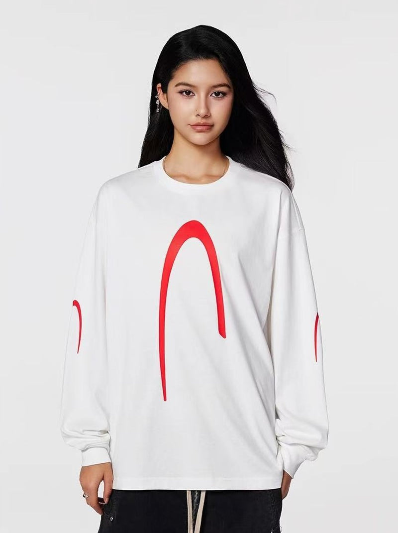 ACHOCK Round Neck High-street Long-sleeve T-shirt