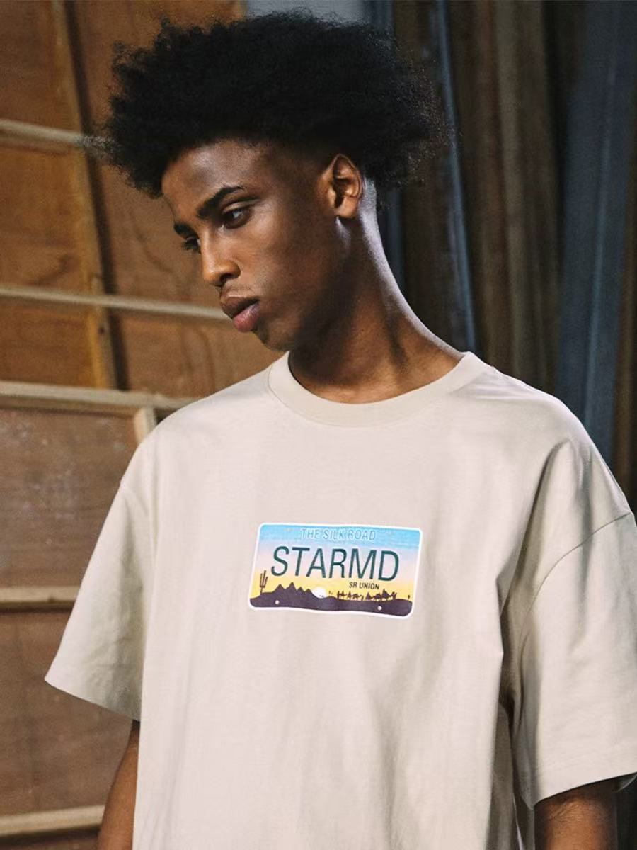 REMEDYxSTA Star License Plate Print Short-sleeve T-shirt