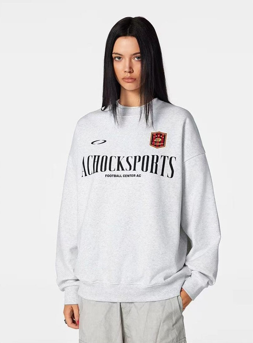 ACHOCK  Round Neck Sport Patchwork Sweatshirt
