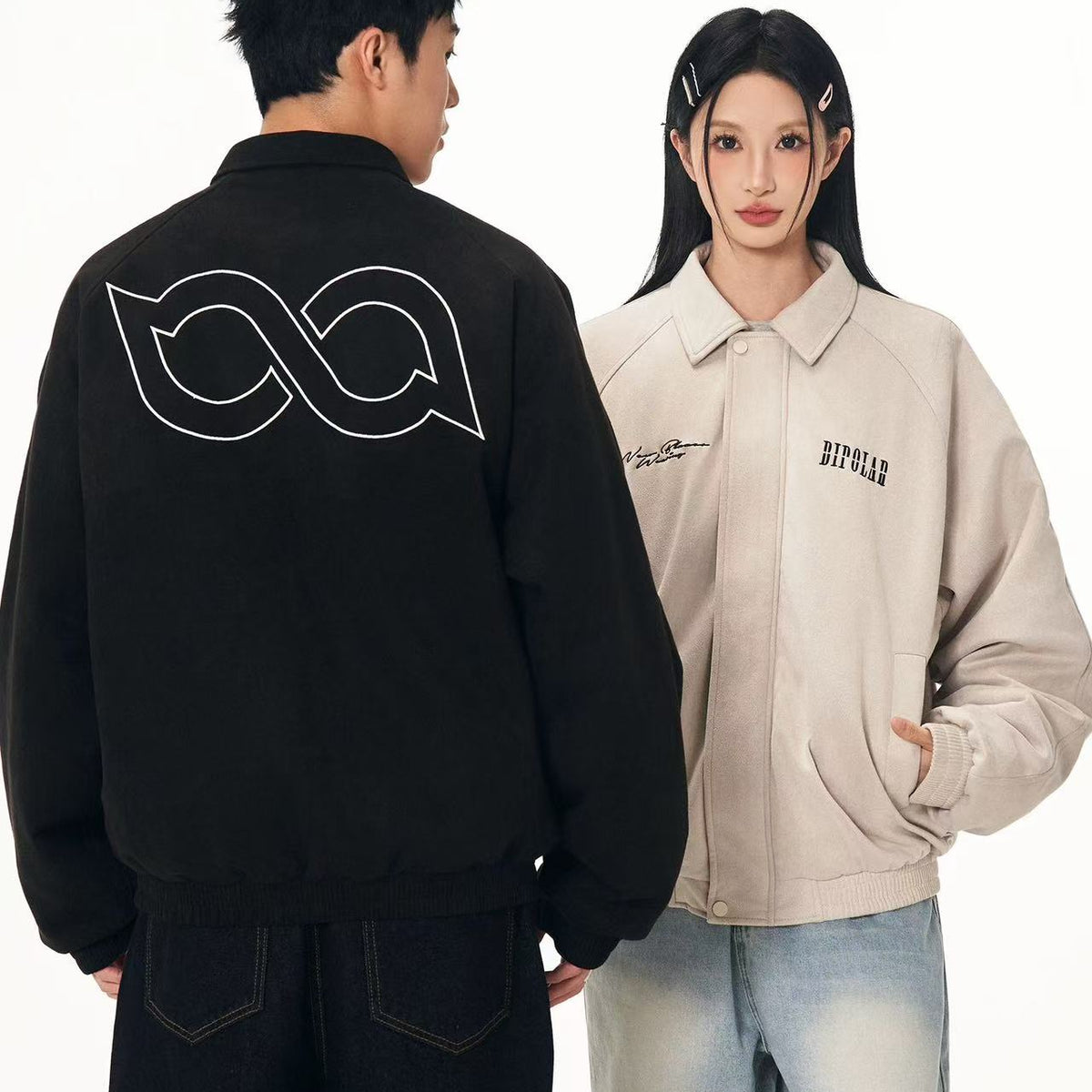 BIPOLAR Embroidered Suede Down Jacket