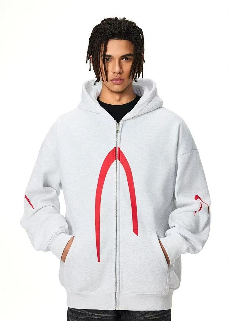 ACHOCK Hip Hop High Street Hooded Zipper Sweatshirt