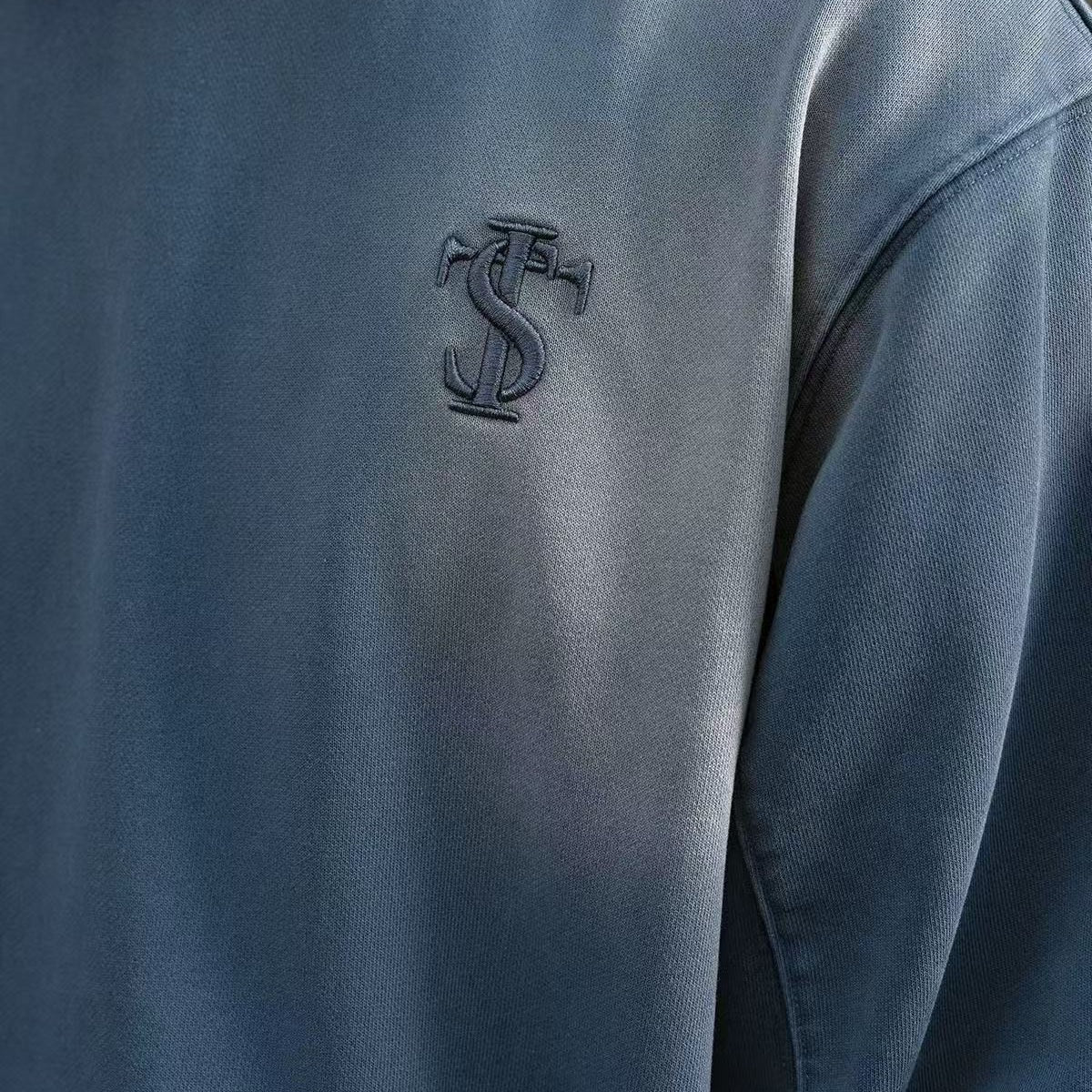 STK Double Pouch Rivet Pocket Wash Hoodie