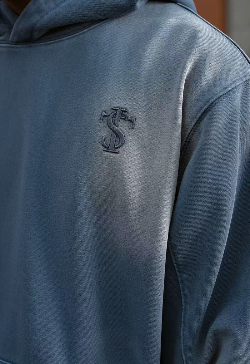 STK Double Pouch Rivet Pocket Wash Hoodie