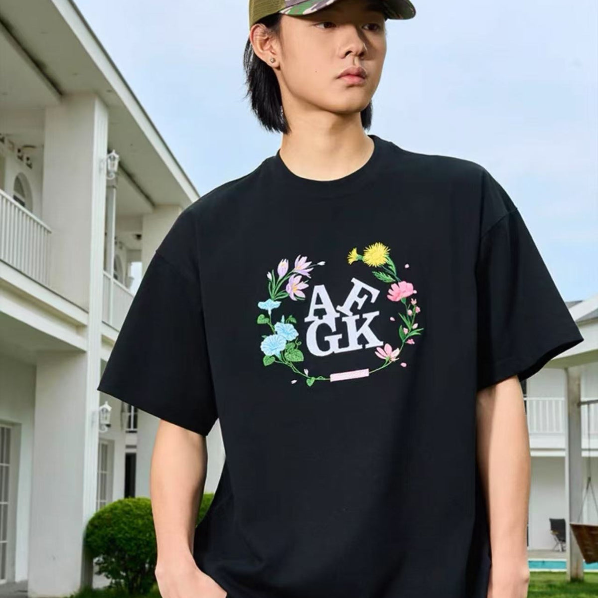 AFGK "Cloris' Garland" Embroidered Floral T-shirt