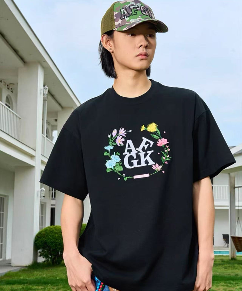 AFGK "Cloris' Garland" Embroidered Floral T-shirt