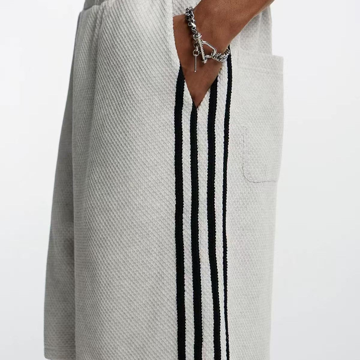 STK Vintage Textured Webbing Casual Shorts