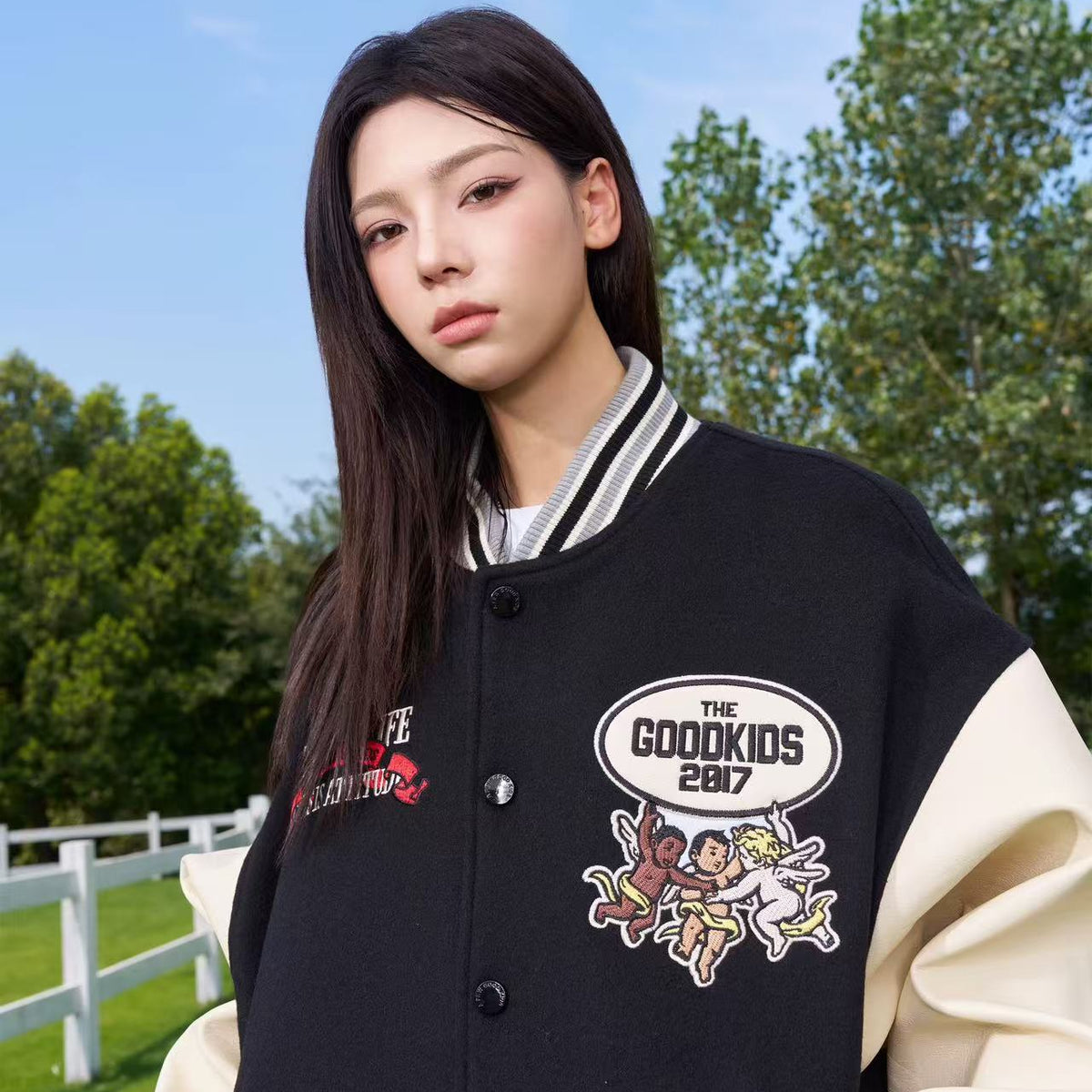 AFGK Angel Embroidered Baseball Jersey