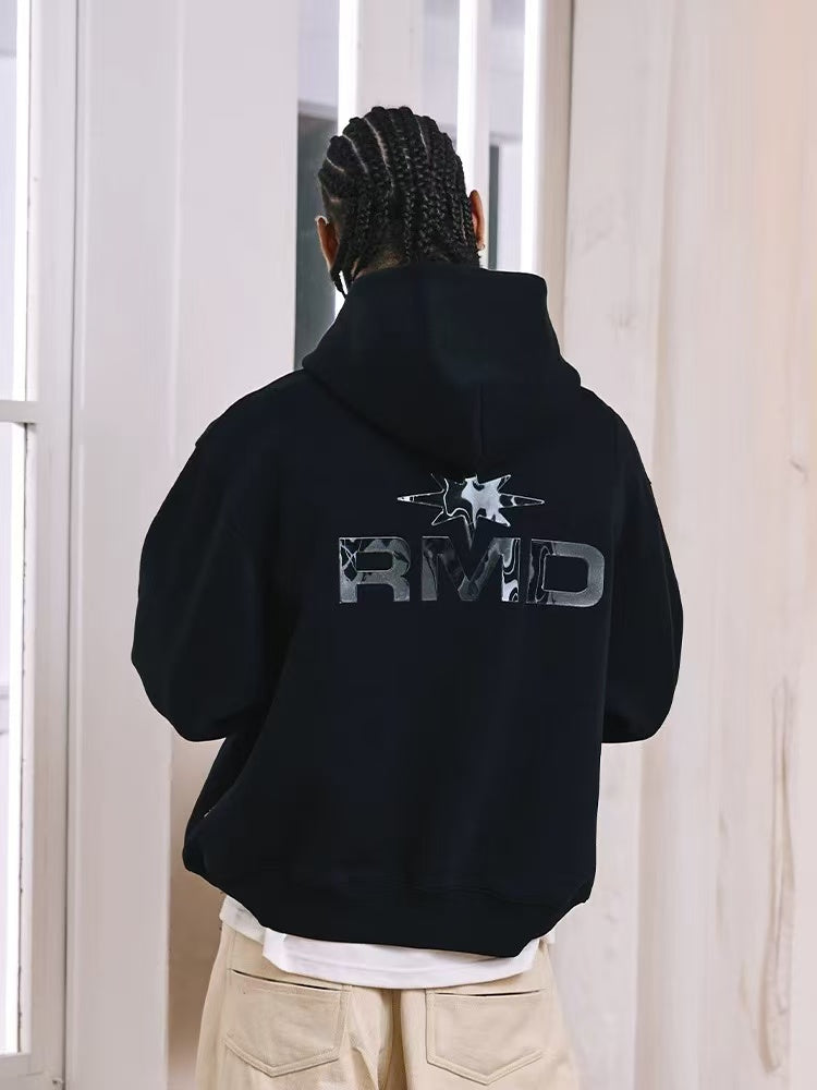 REMEDY Octagram Star Logo Print Hoodie